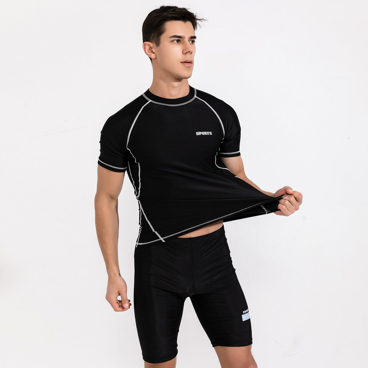 Men Fashion Casual Short-Sleeve Quick-Drying Swimwear