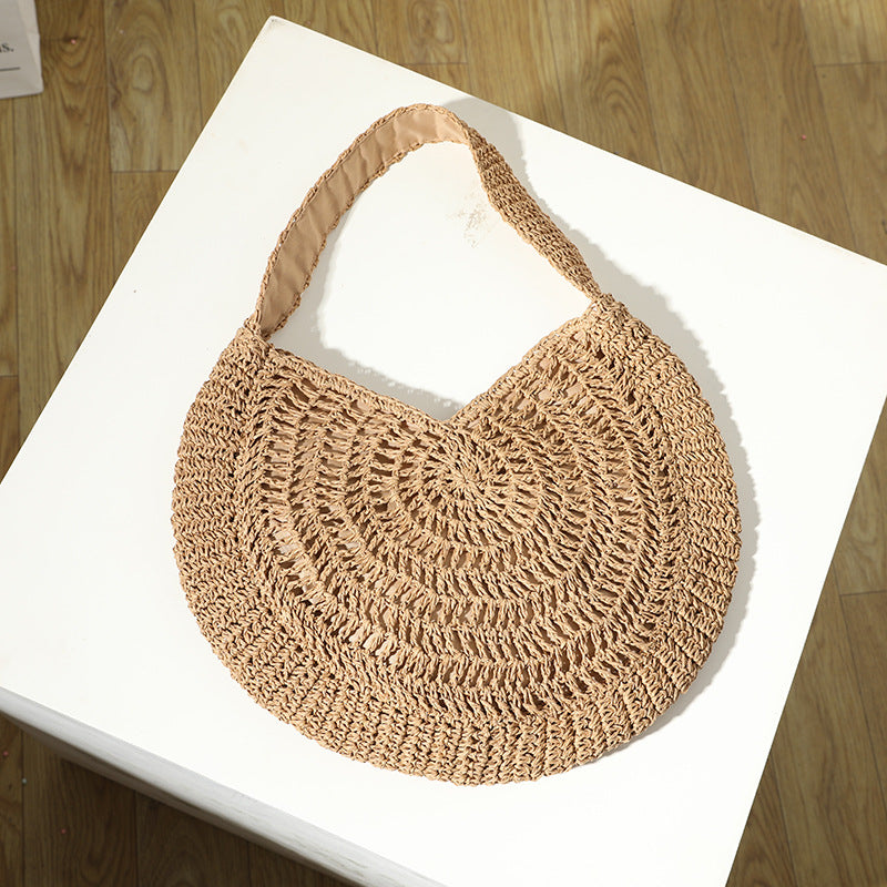 Sac de vacances en paille tissée de grande capacité de style bohème