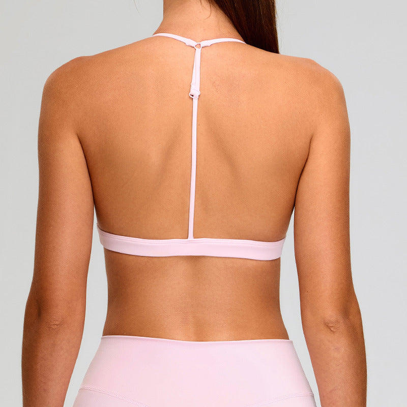 Soutien-gorge de sport licou à la mode pour femmes, couleur unie, pour le yoga