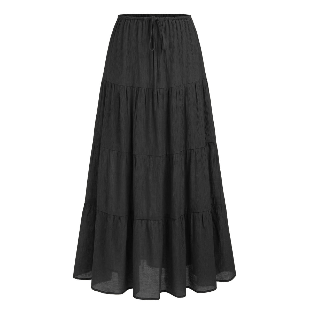 Women Fashion Solid Color Printed High Waist Skirt