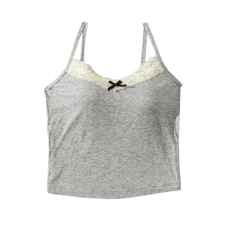 Haut caraco en dentelle unie à col rond pour femme - Col ras du cou en viscose, style élégant