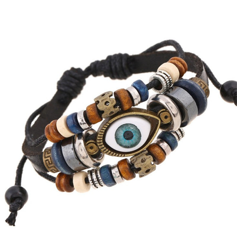 Pulsera de cuentas de ojo malvado estilo bohemio vintage