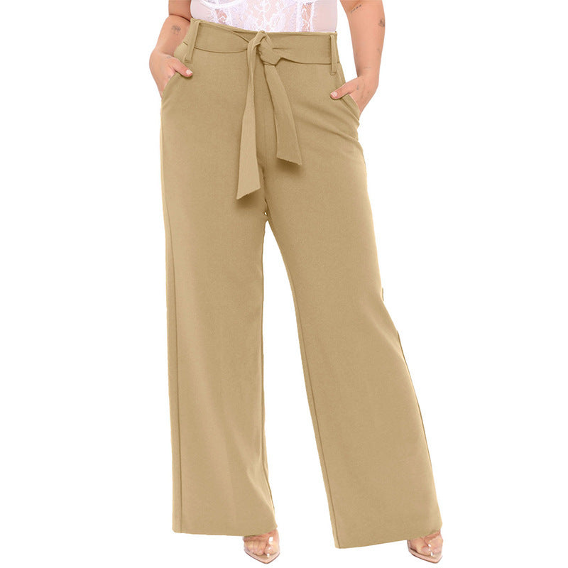 Pantalones anchos casuales de verano para mujer, de color liso