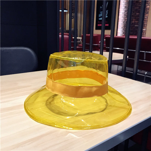 Sombreros de pescador con sombrilla de PVC transparente y creativos a la moda para mujer