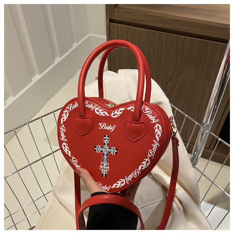 Studded Gothic Punk Heart Shoulder Bag