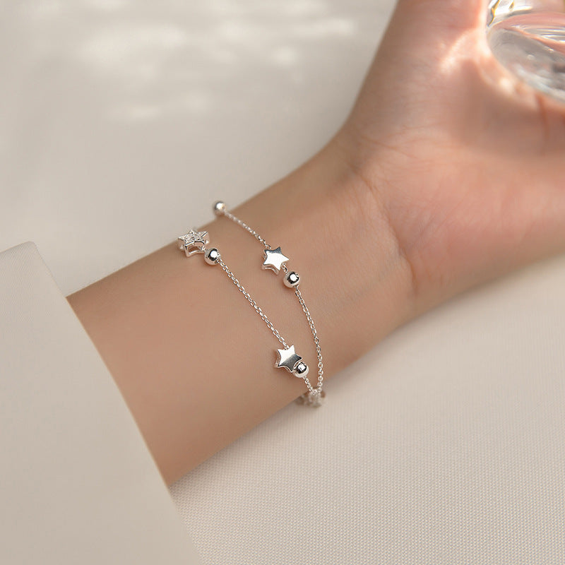 Women Fashion Star Double Layer Chain Bracelet