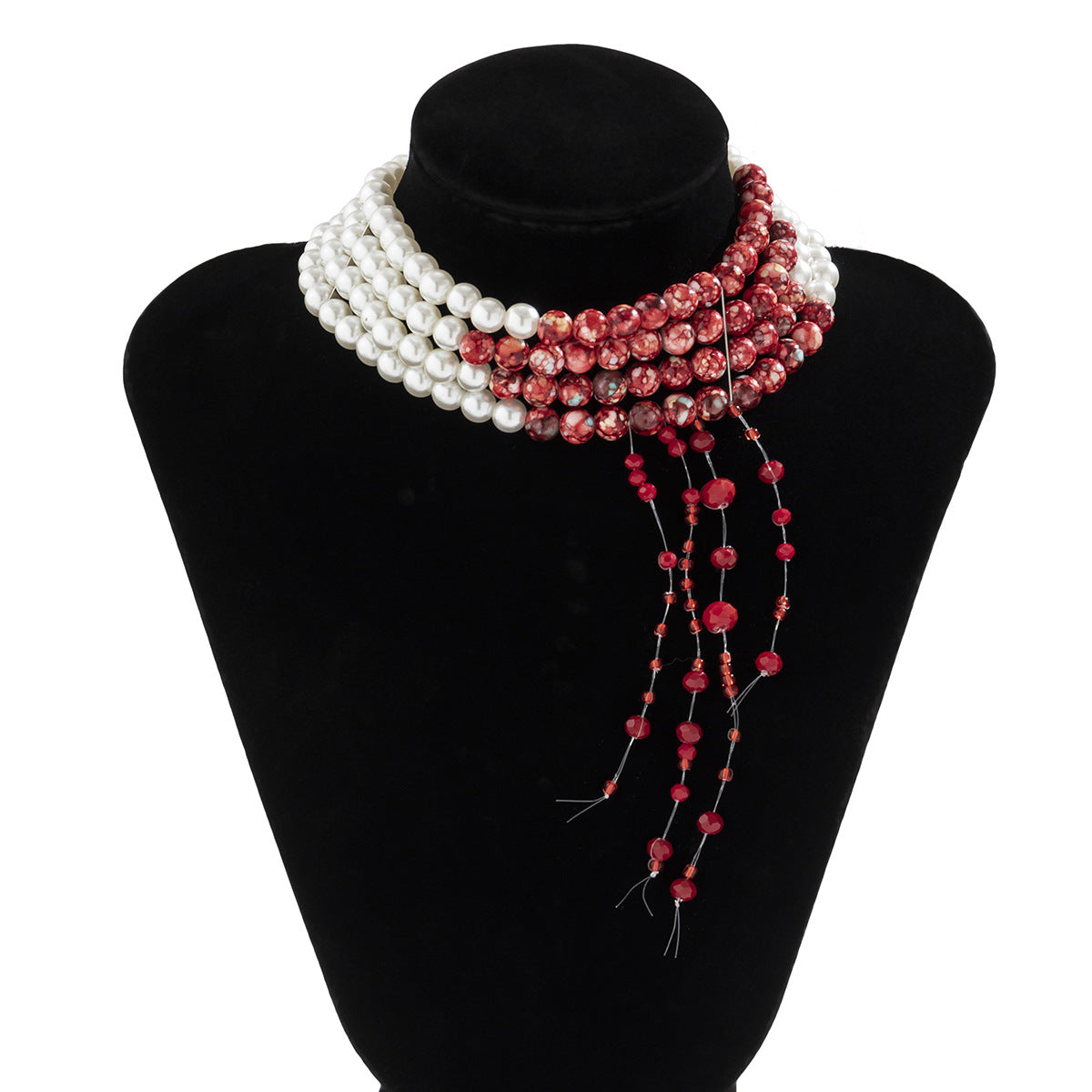 Women Halloween Goth Style Multilayer Beaded Chocker