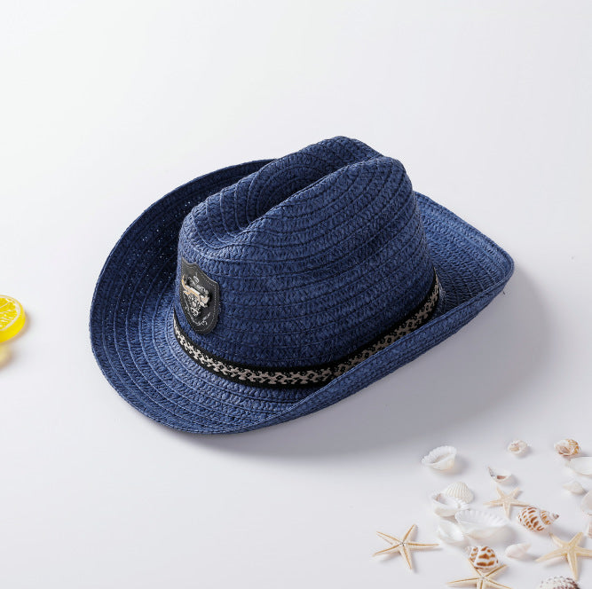 Fashion Casual Solid Color Straw Sunshade Hat