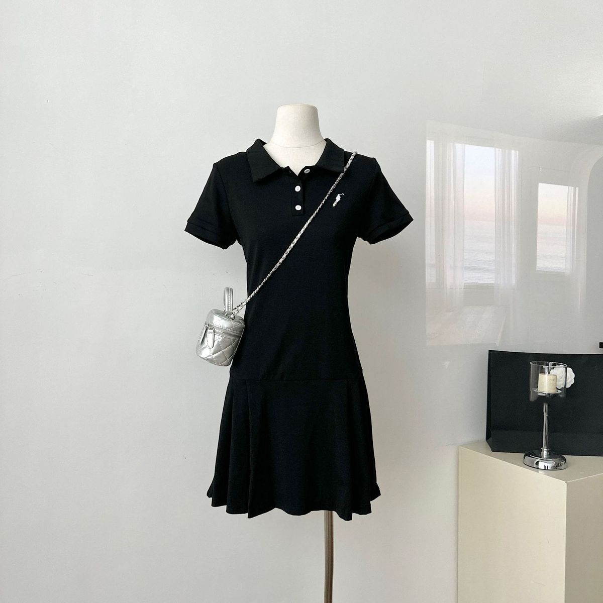 Women Fashion Casual Embroidered Pleated Dress
