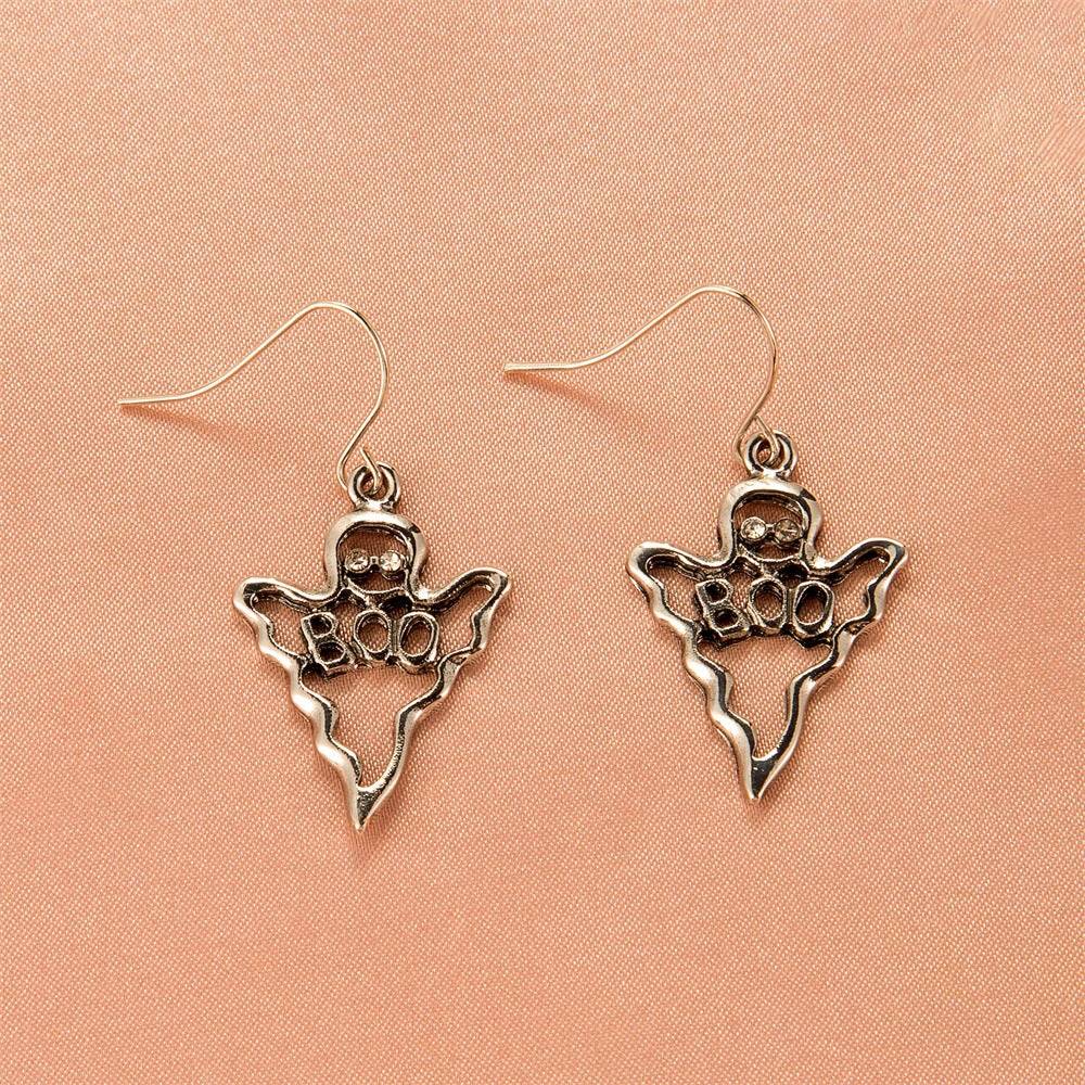 Halloween Women Cartoon Skeleton Pumpkin Bat Earrings