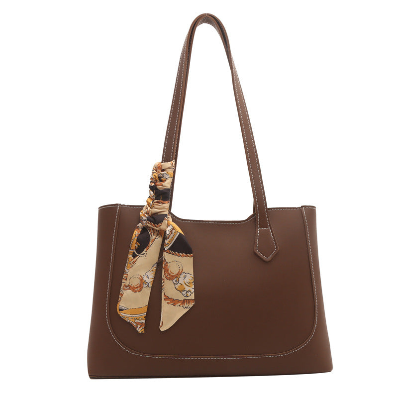 Sac fourre-tout décontracté à ruban de couleur unie pour femme