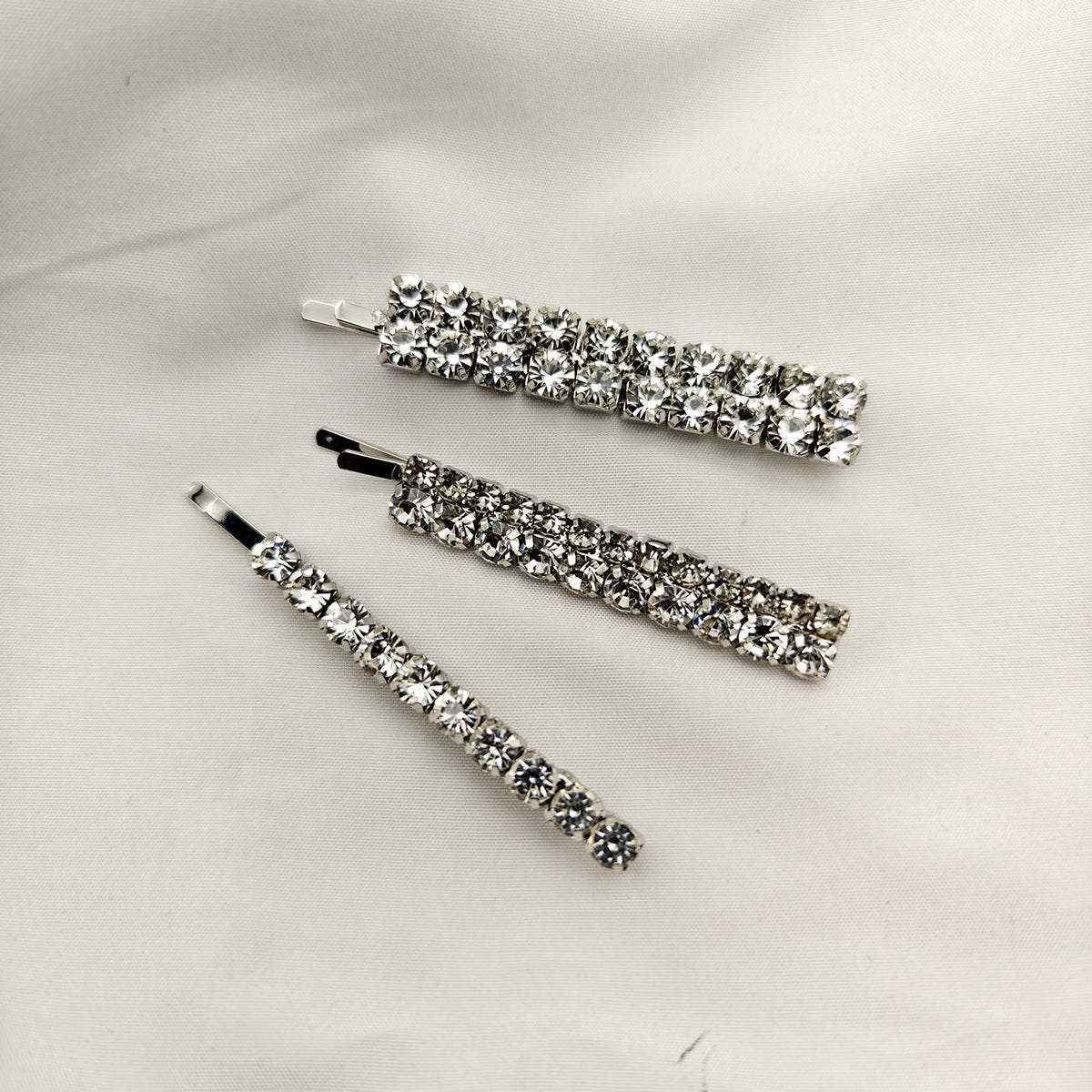 Women Fashion Simple Rhinestone Hairpin 3-Piece Set