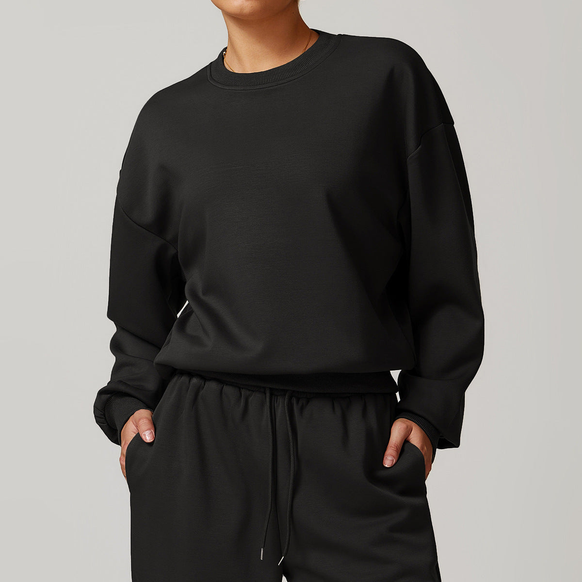 Women’s Casual Solid Color Long-Sleeve Sweatshirt