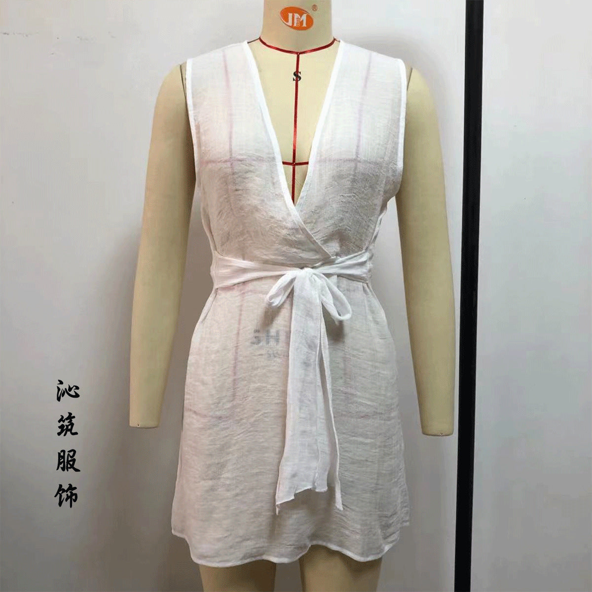 Summer Vacation Beach Lace-Up Sleeveless Bikini Coverup Dress