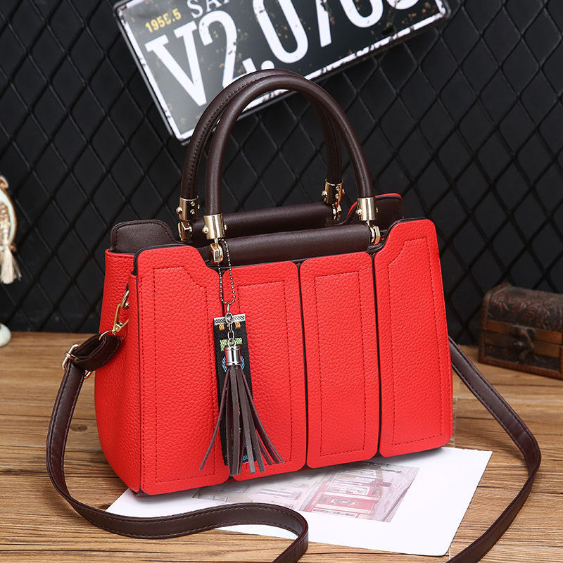 Bolso de mano informal de PU con cierre de cremallera para mujer