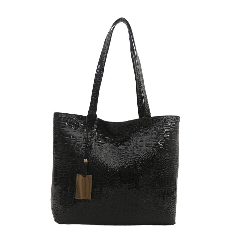 Bolso de mano de gran capacidad con estampado de cocodrilo de moda