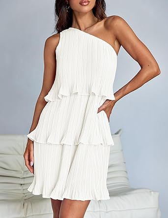 Women Fashion Sexy Solid Color Spliced Ruffled Dress