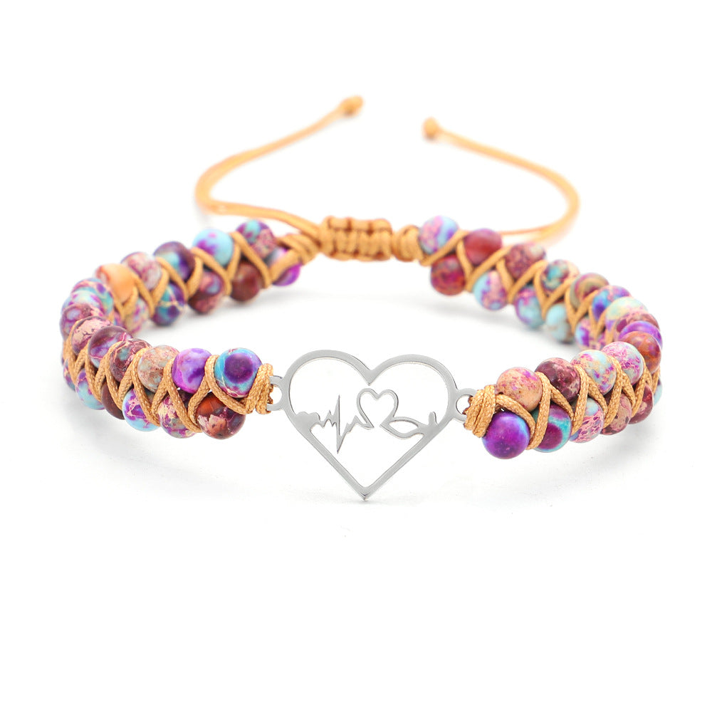 Bohemian Hand-Woven Double Layer Heart Bracelet