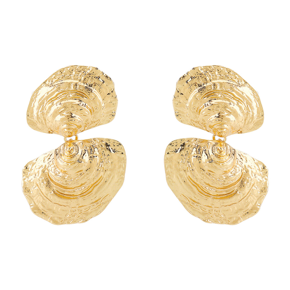 Personalized Geometric Alloy Shell Earrings
