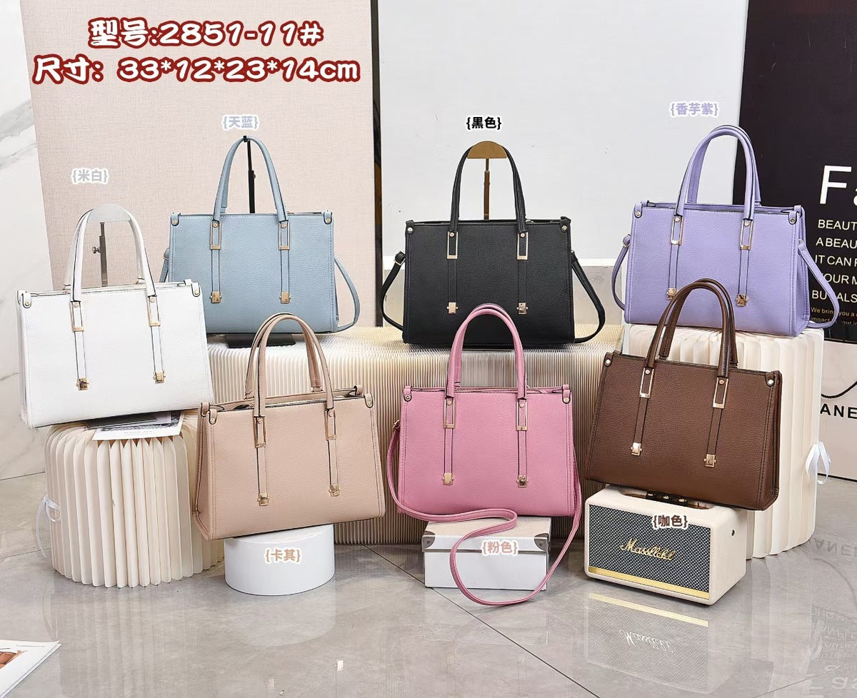Women Large Capacity PU Work Bag with Zipper Closure