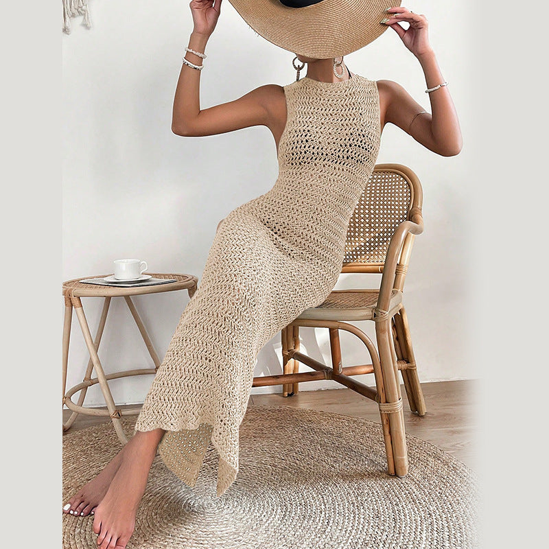 Women Fashion Vacation Beach Knitted Bikini Cover-Up
