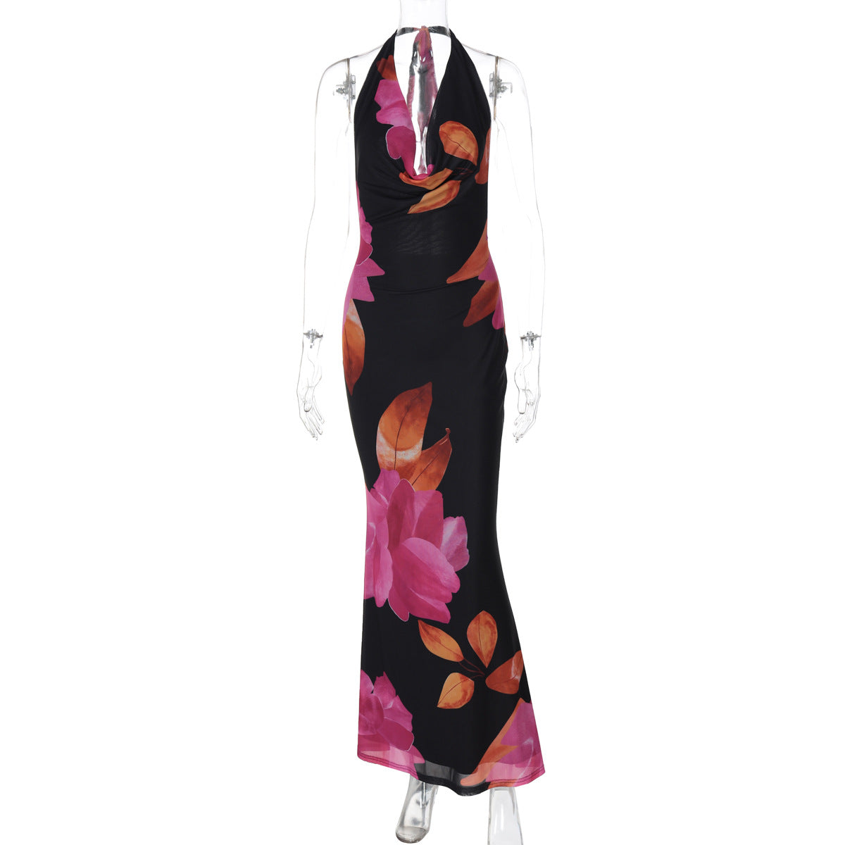 Robe sexy à lacets et dos nu, imprimée et tendance pour femme