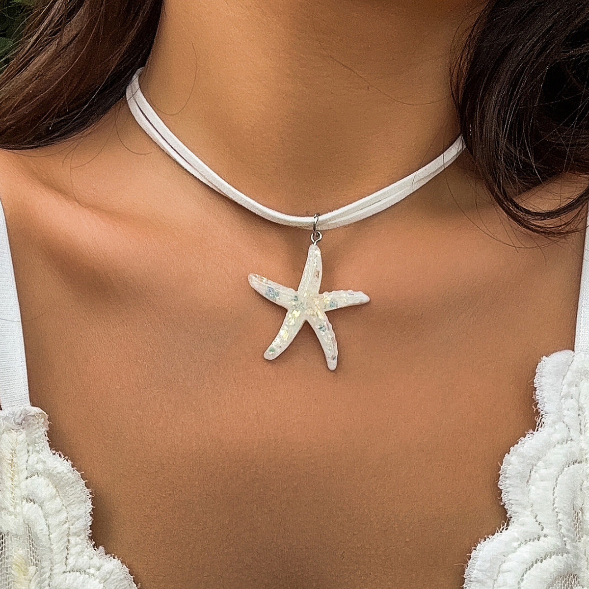 Collar con colgante de estrella de mar bohemio