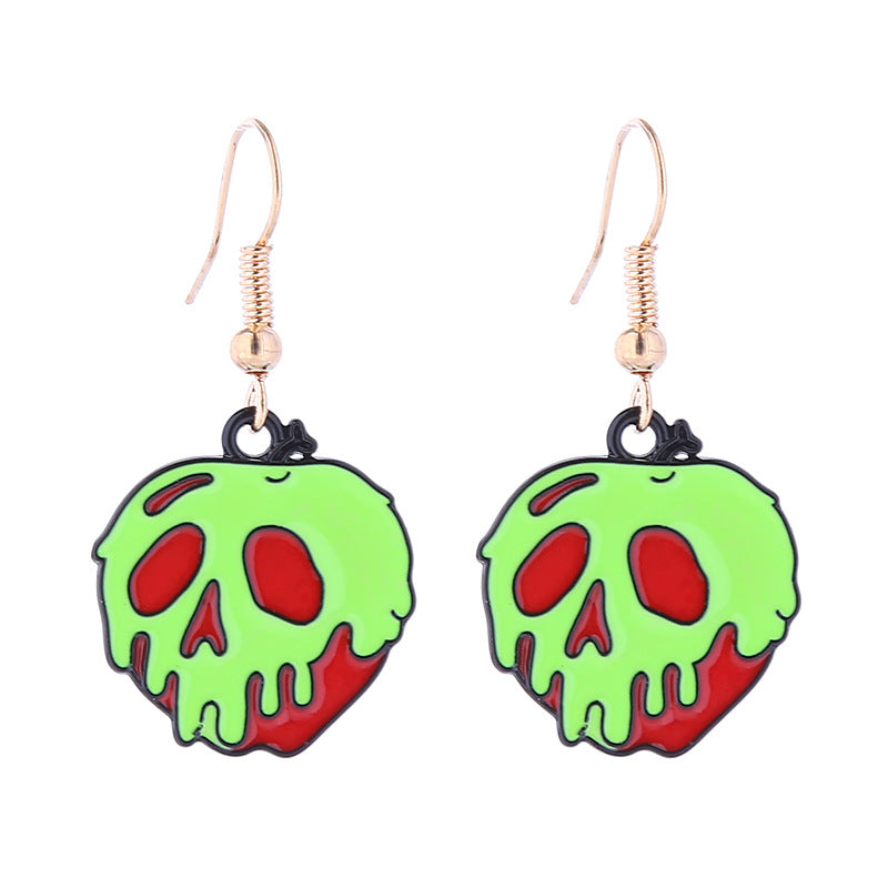 Halloween Women Horror Skull Spider Pumpkin Alloy Earrings