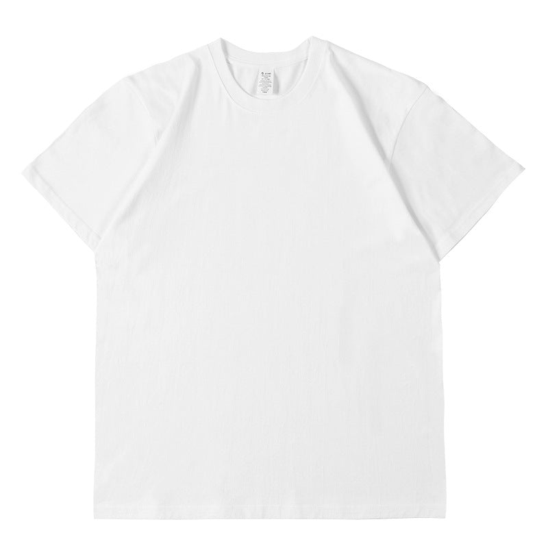 Camiseta informal de manga corta con cuello redondo y color liso para hombre y mujer