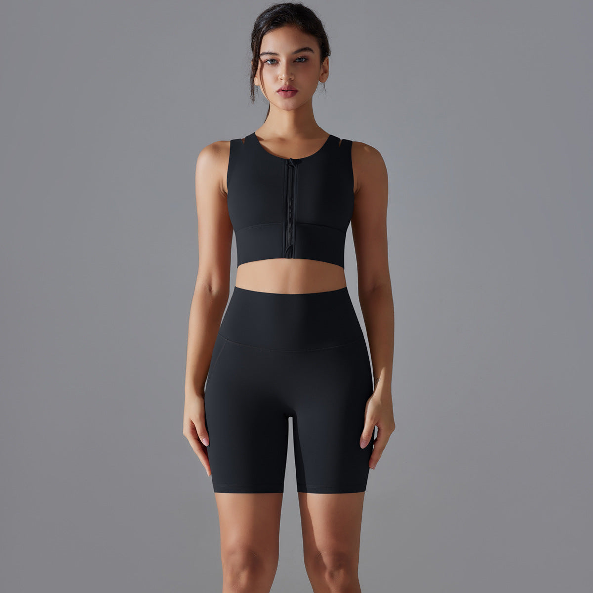 Women Yoga Solid Color Sports Two-Piece Set