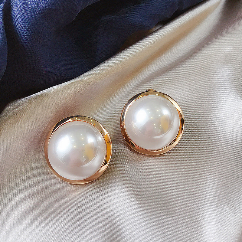 Boucles d'oreilles rondes élégantes et simples pour femmes, style OL