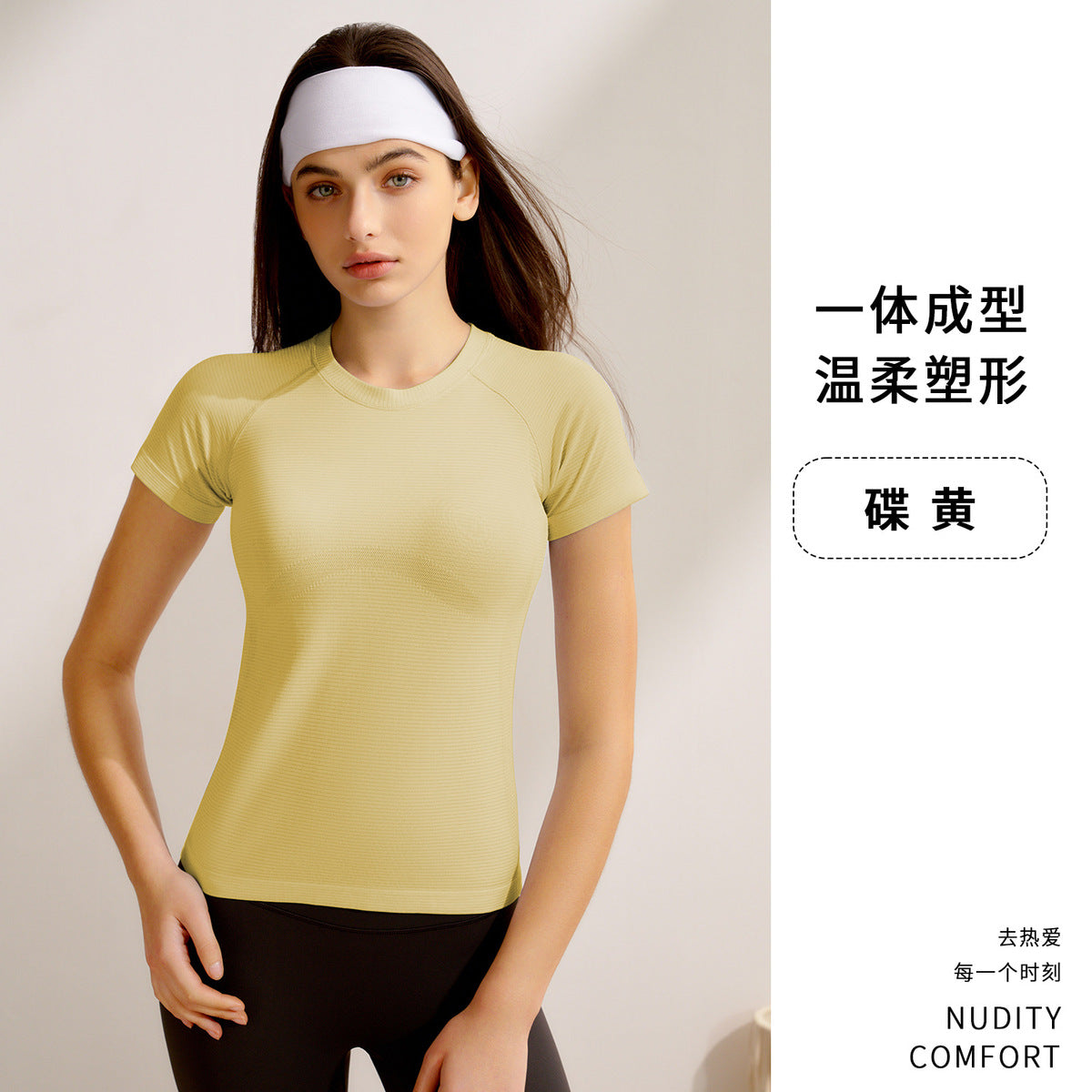 Blusa de yoga de manga larga para mujer - Color liso