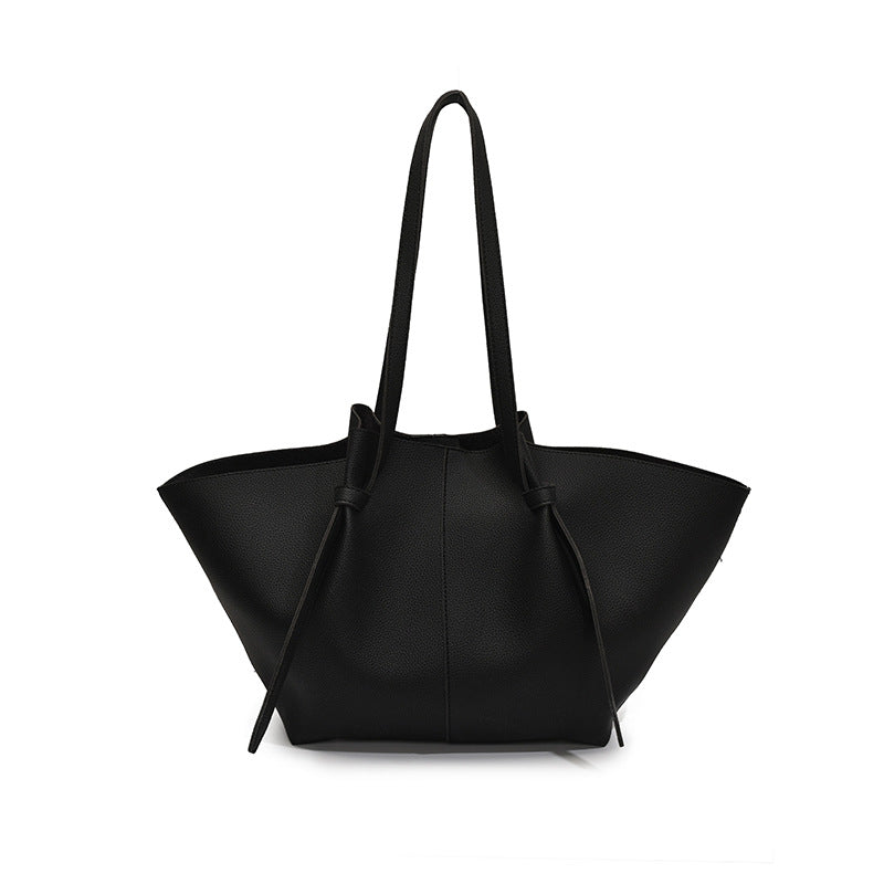 Bolso de mano plisado de color sólido informal de moda para mujer con gran capacidad