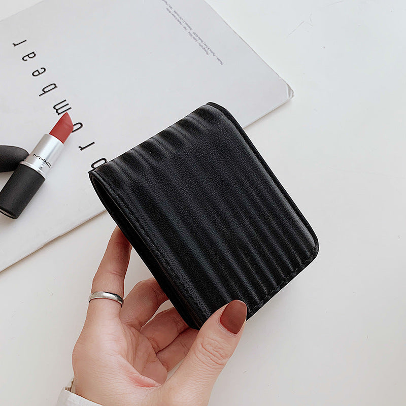 Mini trousse de maquillage portable simple et de couleur unie pour femme