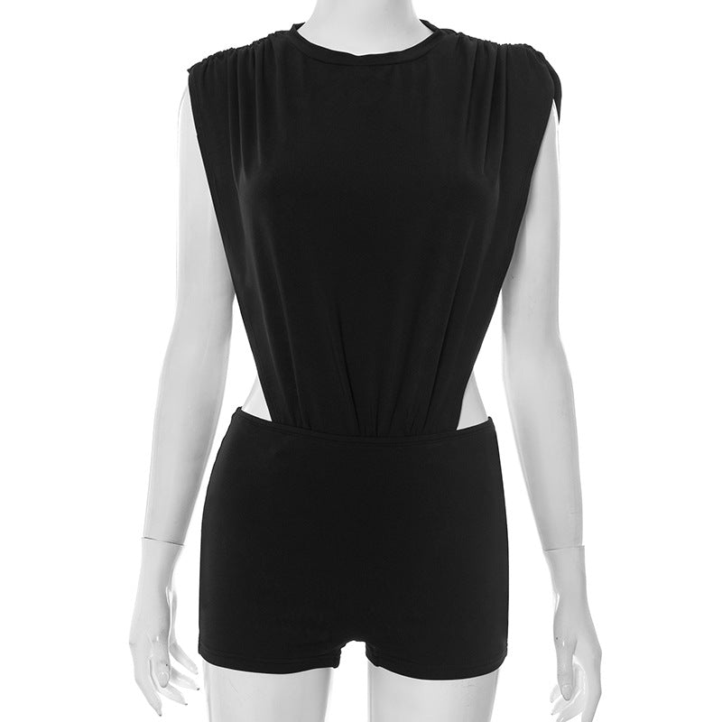 Women Fashion Sleeveless Bodysuit and Shorts Set