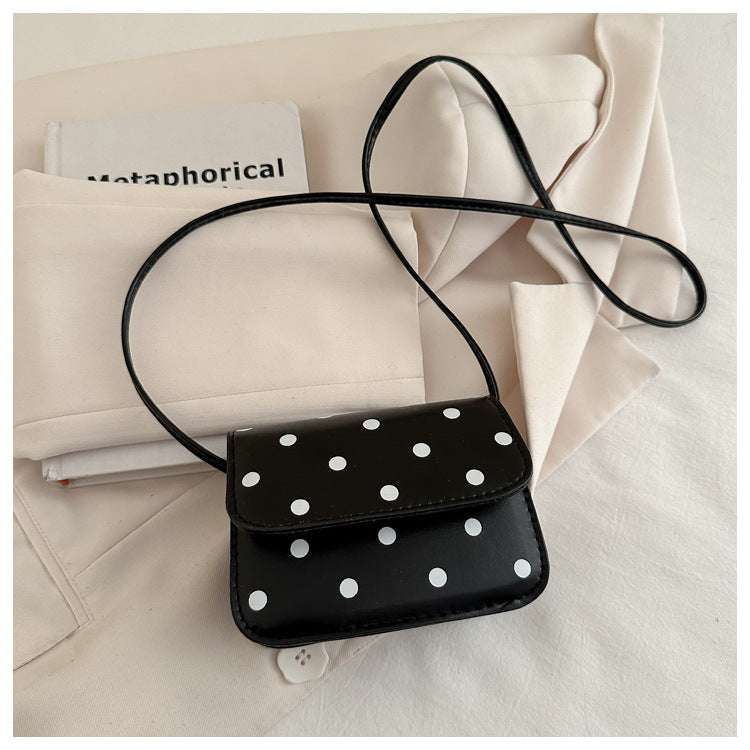 Bolso bandolera con estampado de lunares de color liso para mujer