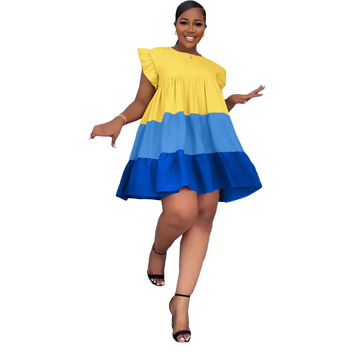 Women’s Elegant Contrast Color Stitching Dress
