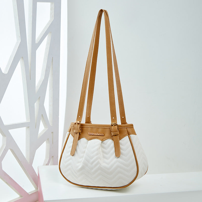 Women Casual Color Blocking Dumpling Bag