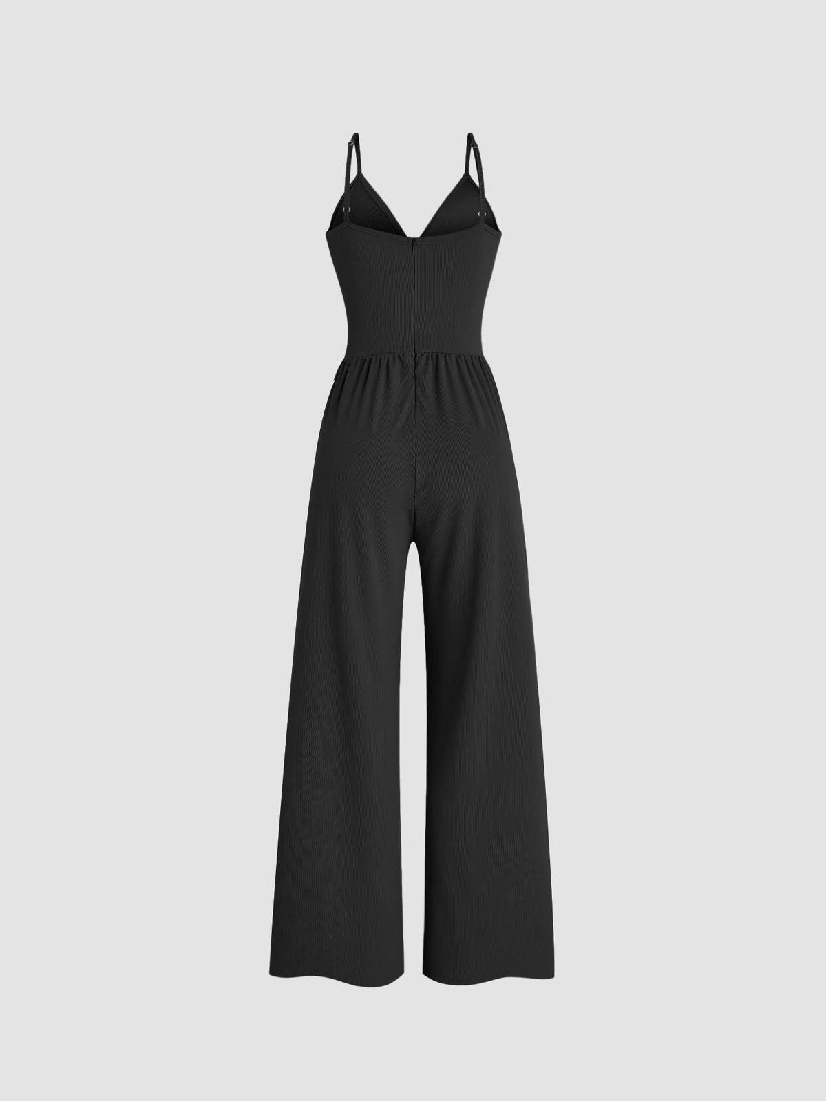 Women Casual Solid Color V-Neck Spaghetti Strap Jumpsuits