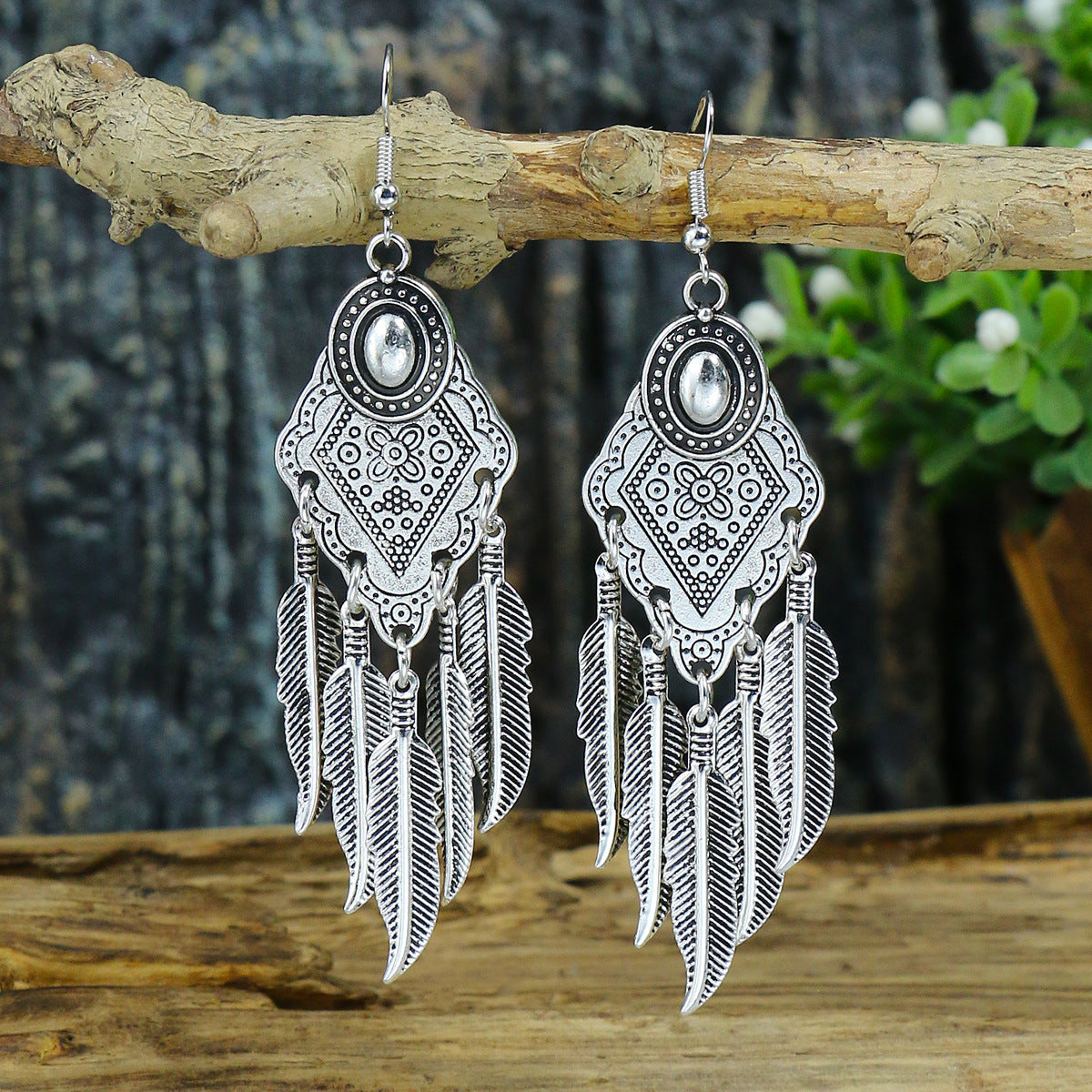 Boucles d'oreilles bohèmes vintage en forme de goutte turquoise