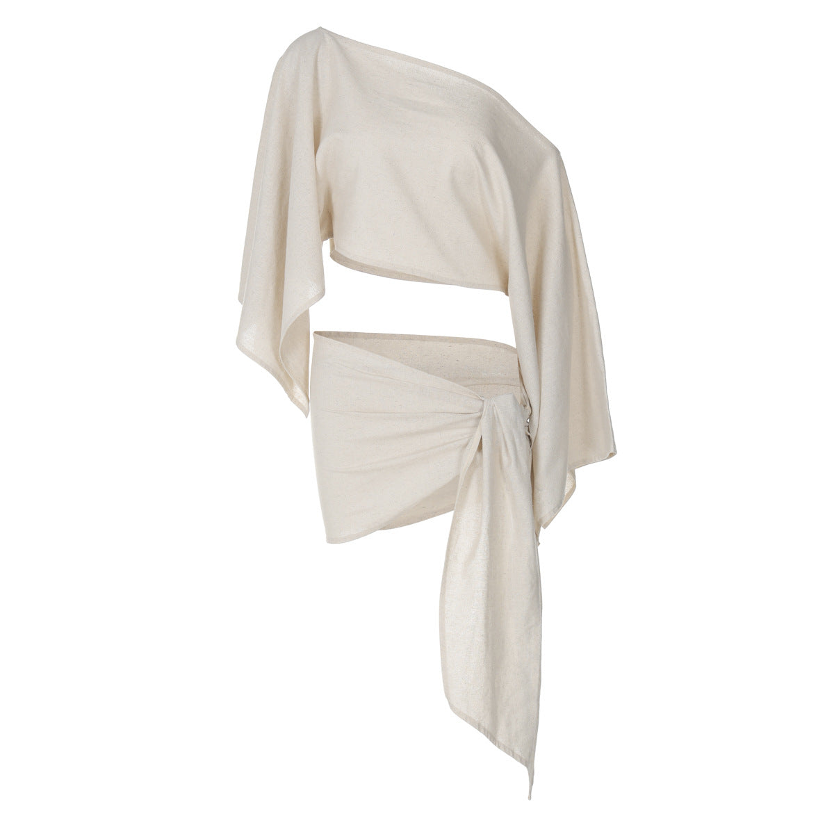 Conjunto de top corto con hombros descubiertos para mujer para vacaciones de otoño