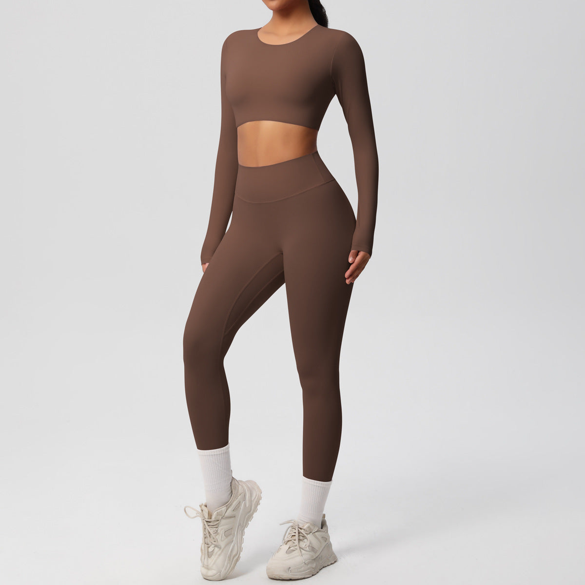 Women Yoga Solid Color Sports Two-Piece Set