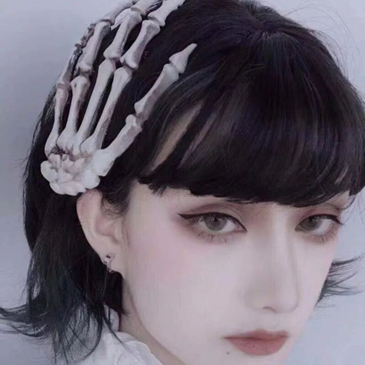 Pince à cheveux en forme de main de squelette pour femme, accessoire humoristique et exagéré pour Halloween