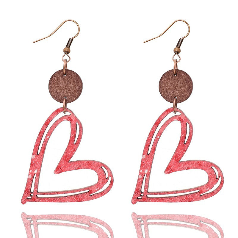Pendientes bohemios de corazón hueco