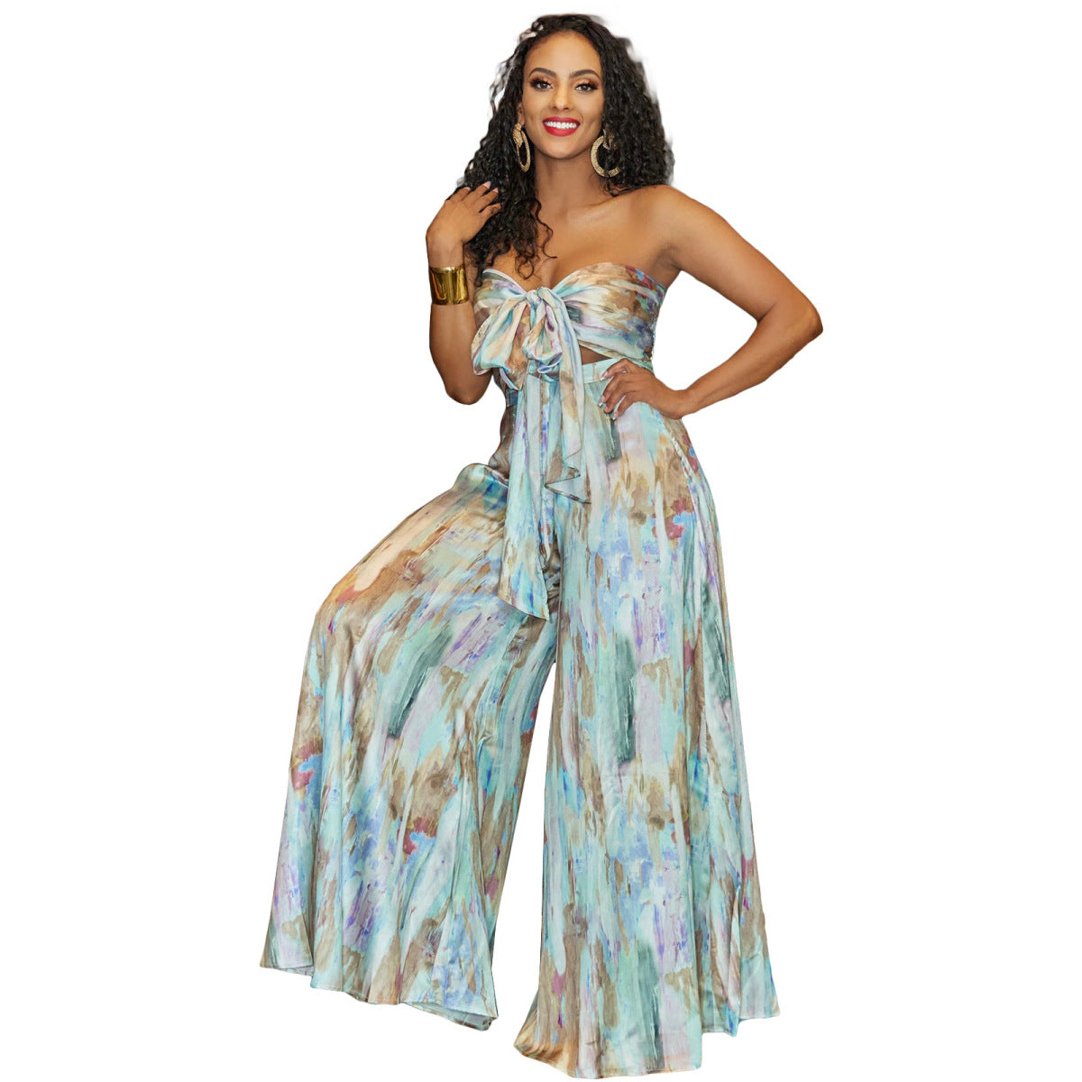 Summer Vacation Tie Dye Bow Knot Two-Piece Set
