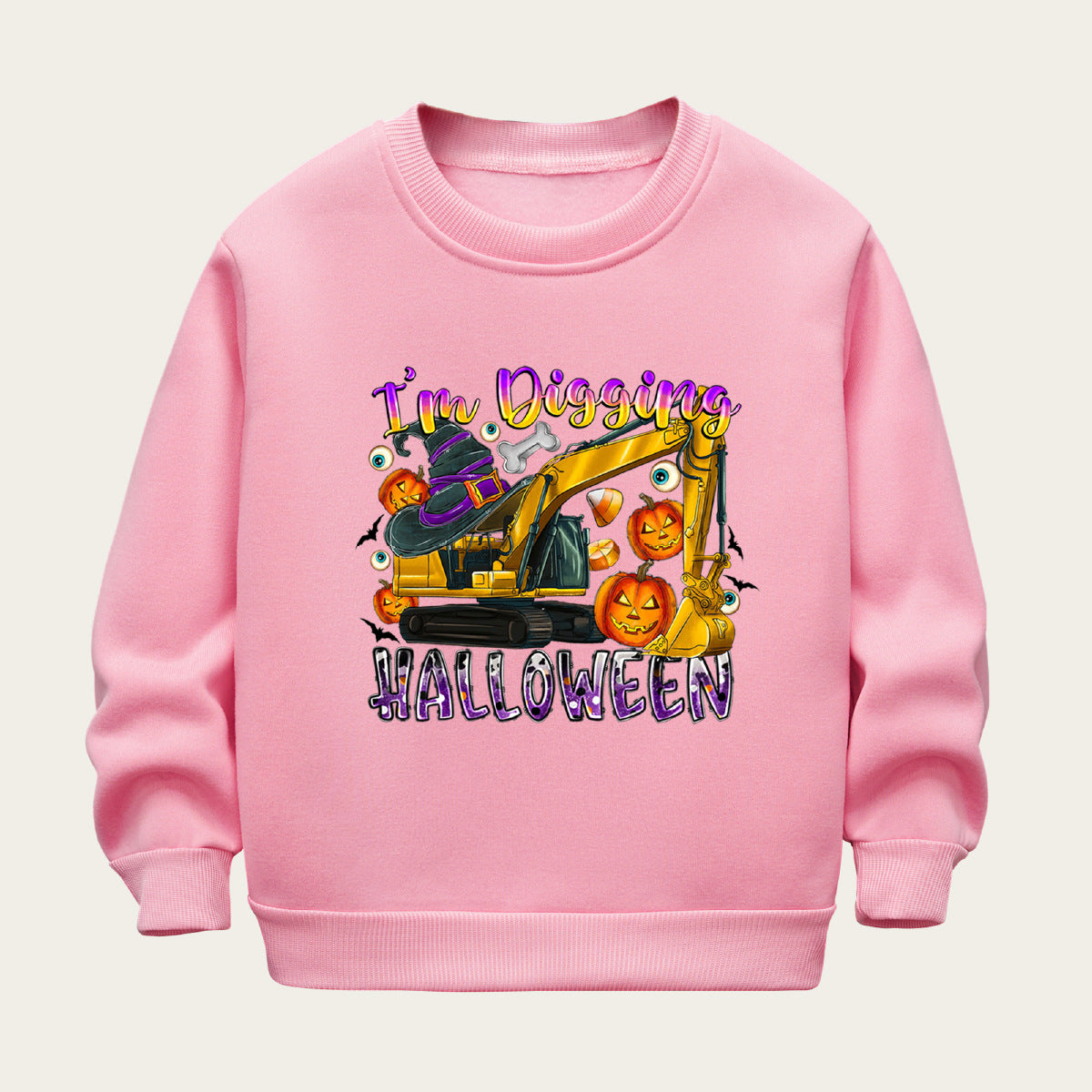 Kids Toddler Boys Girls Casual Halloween Cartoon Fleece Sweatshirts