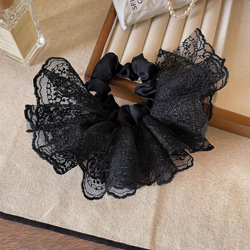 Falda elegante de mujer de color liso con doble capa y encaje elástico