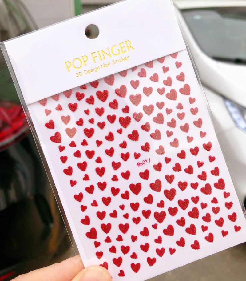 Pegatinas de uñas de amor para San Valentín