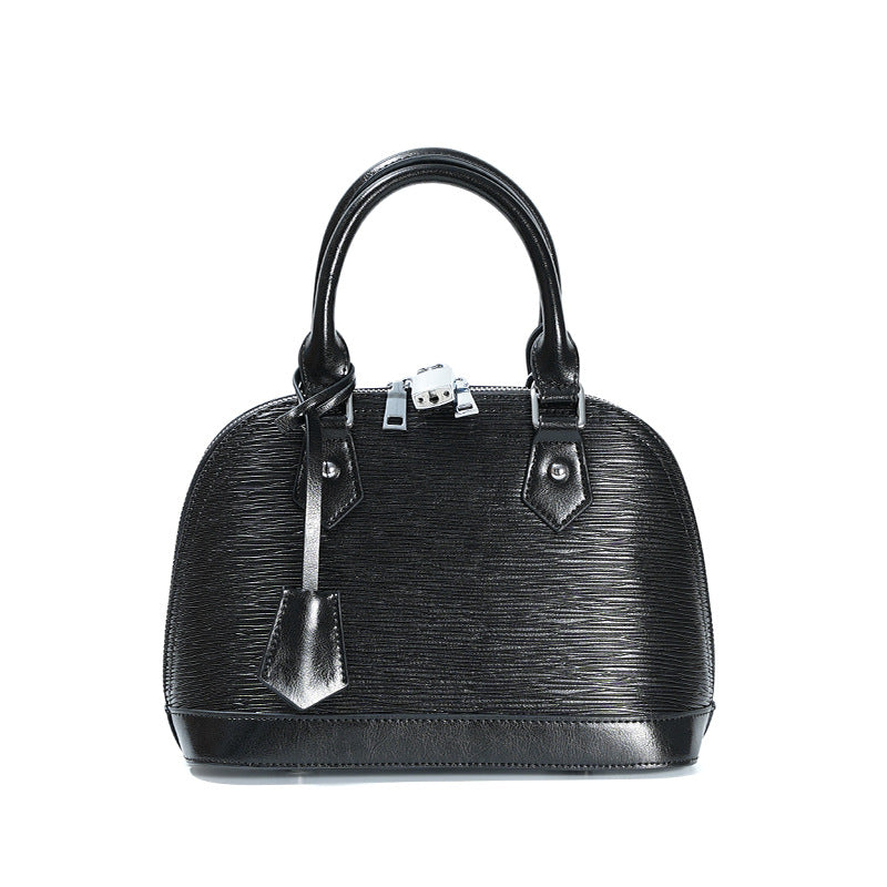 Bolso de mano sencillo de piel de vaca para mujer, estilo urbano