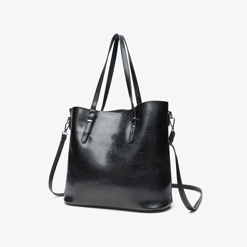 Vintage Style Oil Wax Leather Tote Bag